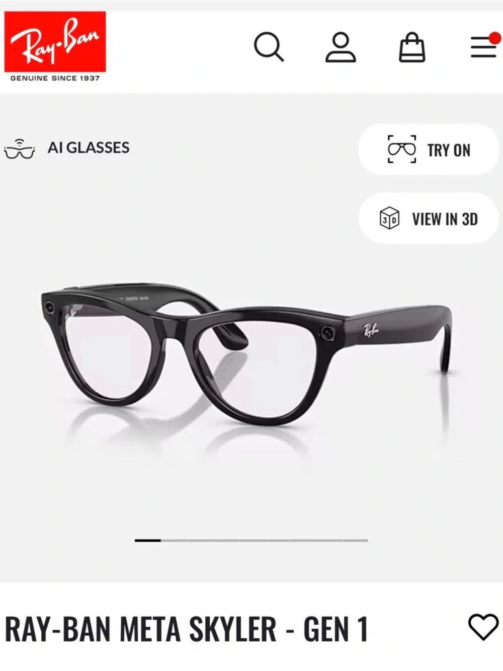 RAY-BAN META SKYLER - GEN 1 (Transitions)